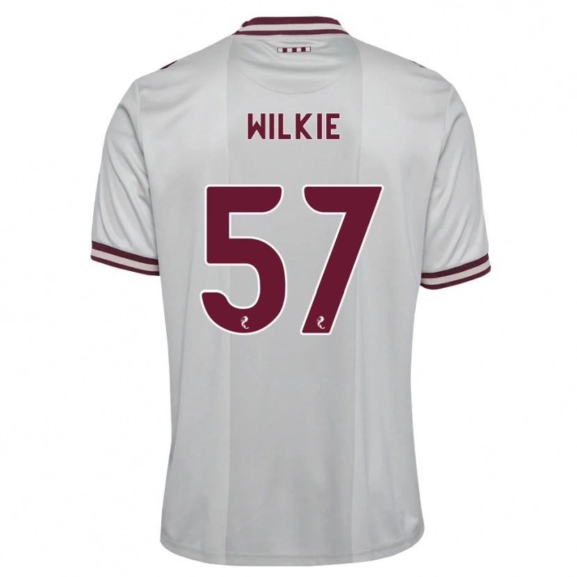 Danxen Bambino Maglia Coupar Wilkie #57 Borgogna Bianco Kit Gara Away 2026/27 Maglietta