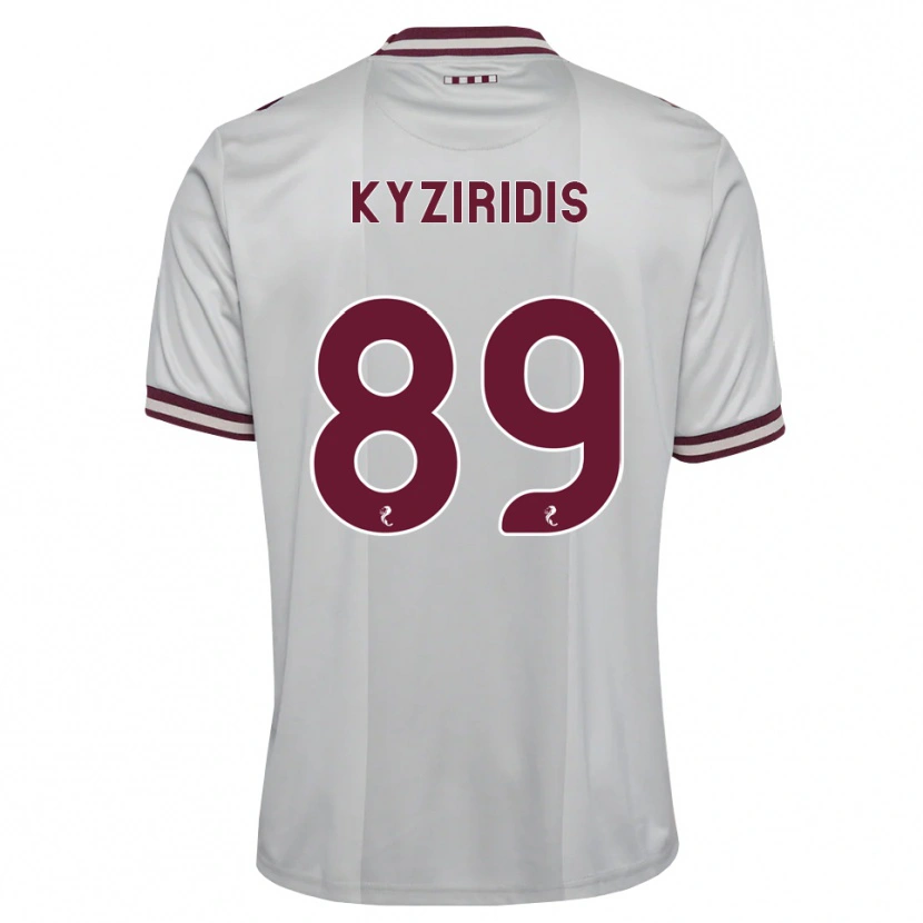 Danxen Bambino Maglia Alexandros Kyziridis #89 Borgogna Bianco Kit Gara Away 2026/27 Maglietta