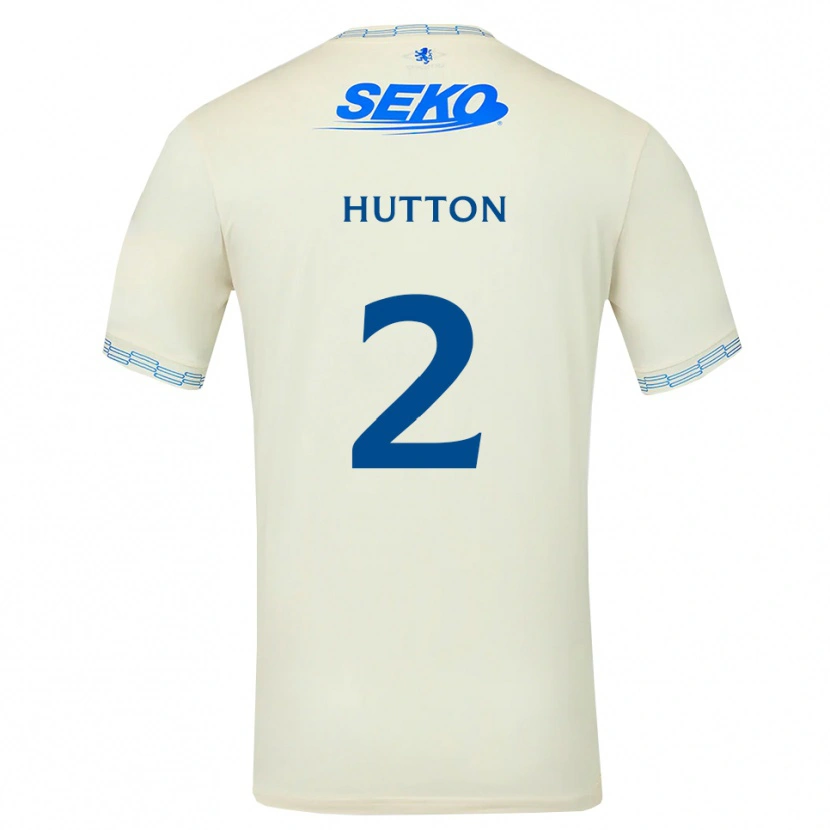 Danxen Bambino Maglia Ben Hutton #2 Bianco Blu Cielo Profondo Kit Gara Away 2026/27 Maglietta
