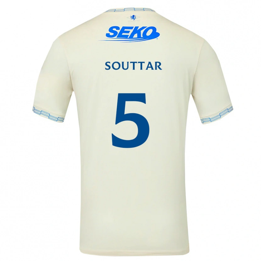 Danxen Bambino Maglia John Souttar #5 Bianco Blu Cielo Profondo Kit Gara Away 2026/27 Maglietta