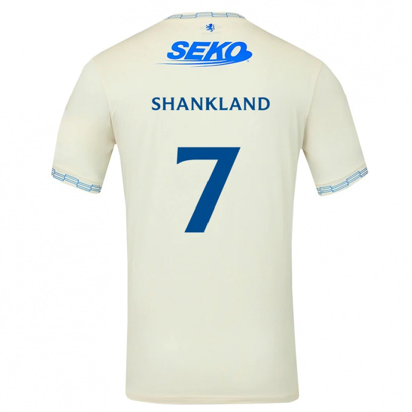 Danxen Bambino Maglia Lawrence Shankland #7 Bianco Blu Cielo Profondo Kit Gara Away 2026/27 Maglietta