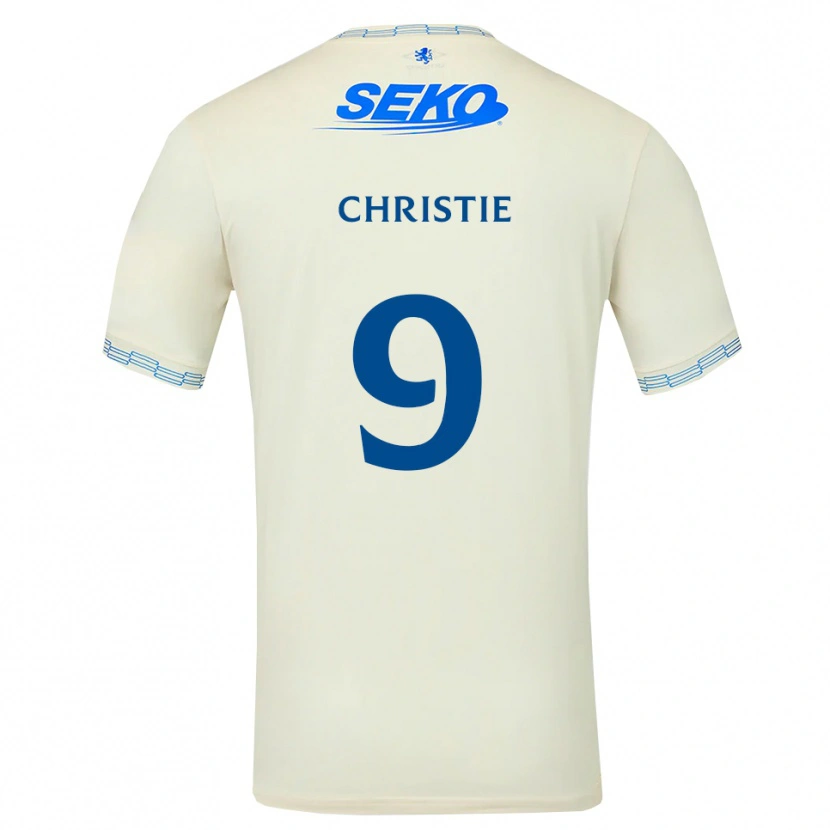 Danxen Bambino Maglia Cormac Christie #9 Bianco Blu Cielo Profondo Kit Gara Away 2026/27 Maglietta