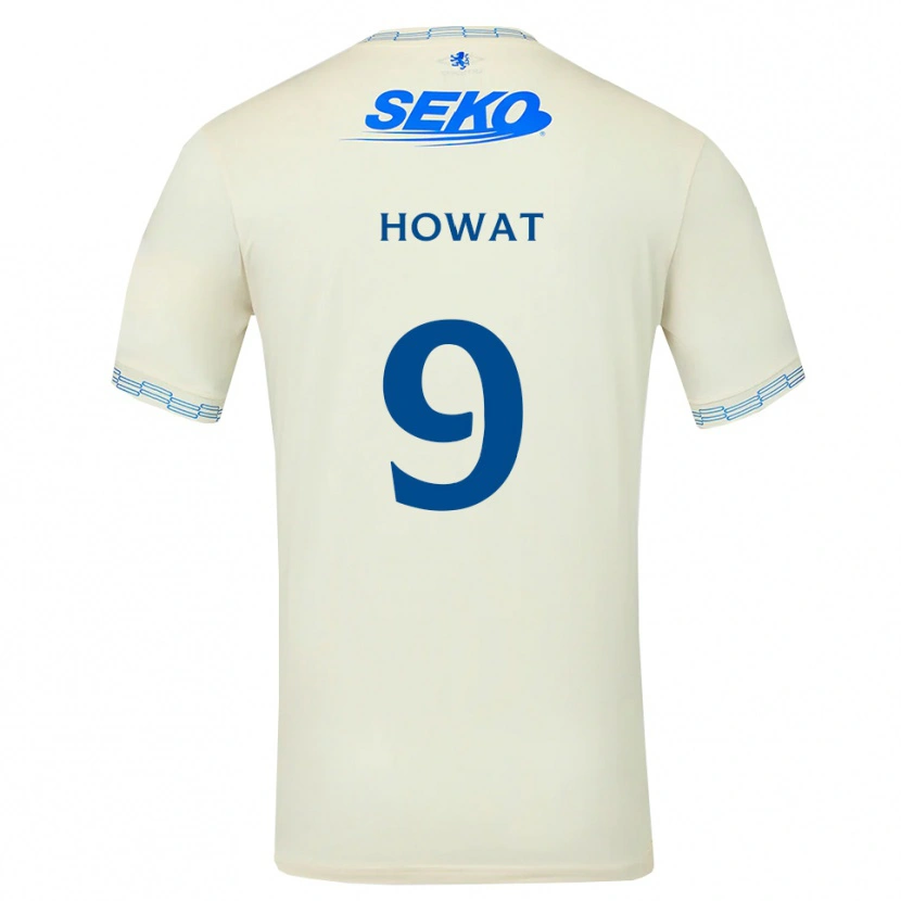Danxen Bambino Maglia Kirsty Howat #9 Bianco Blu Cielo Profondo Kit Gara Away 2026/27 Maglietta
