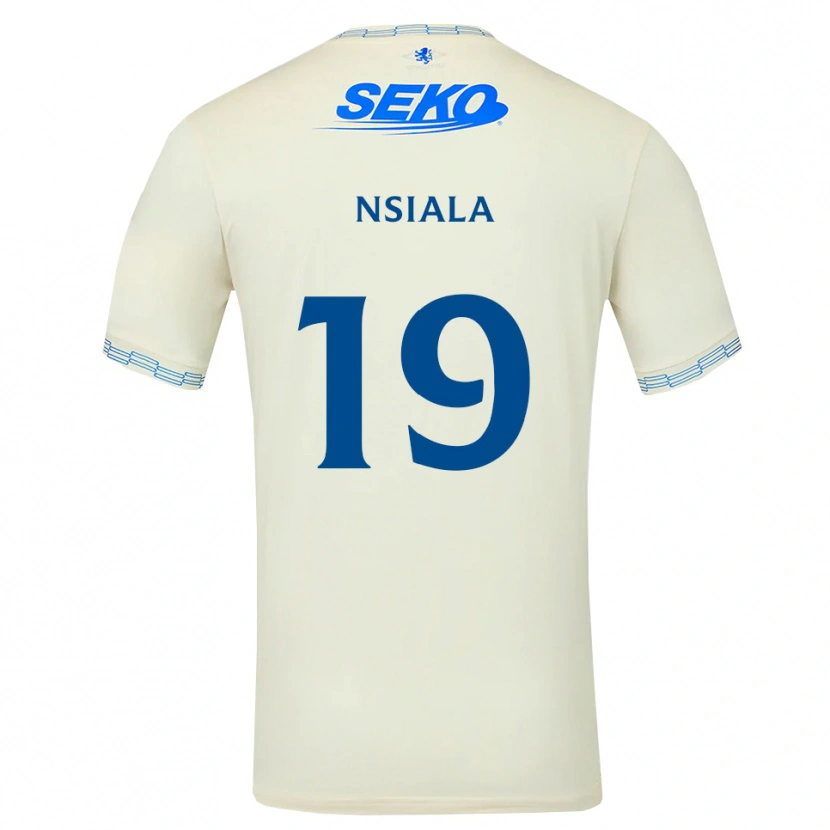 Danxen Bambino Maglia Clinton Nsiala #19 Bianco Blu Cielo Profondo Kit Gara Away 2026/27 Maglietta