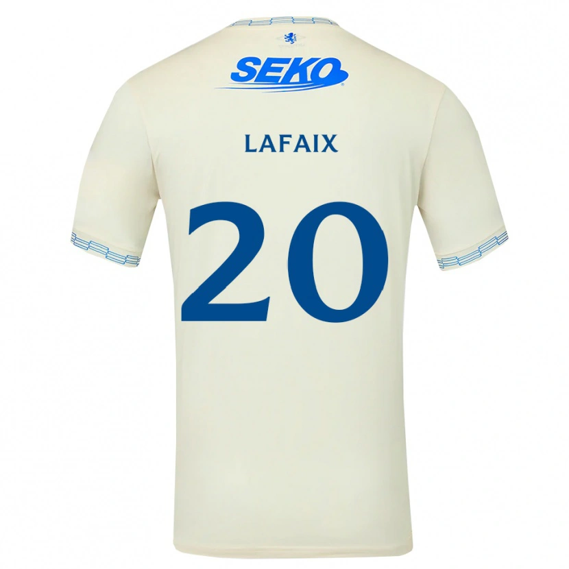 Danxen Bambino Maglia Camille Lafaix #20 Bianco Blu Cielo Profondo Kit Gara Away 2026/27 Maglietta