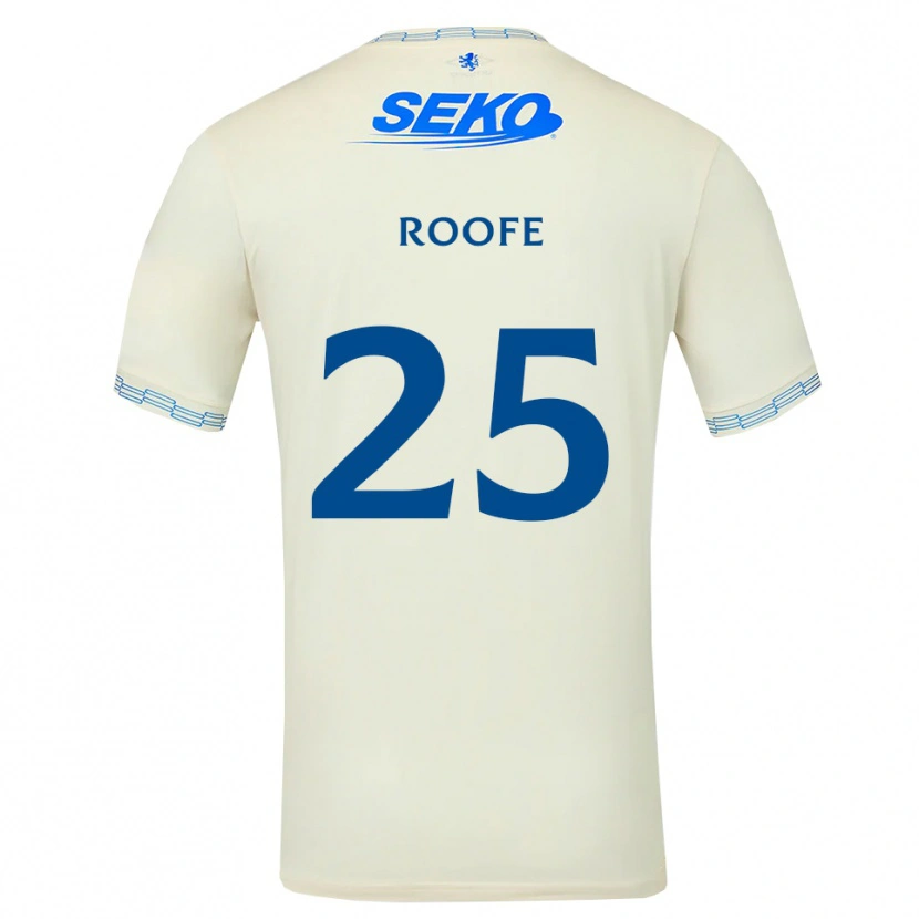Danxen Bambino Maglia Kemar Roofe #25 Bianco Blu Cielo Profondo Kit Gara Away 2026/27 Maglietta