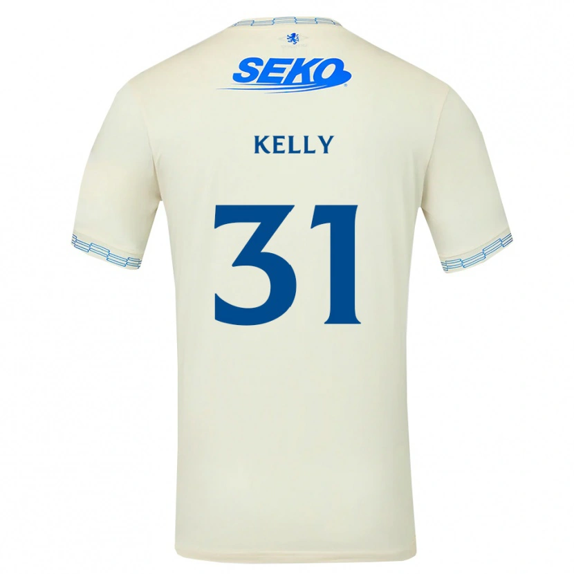 Danxen Bambino Maglia Liam Kelly #31 Bianco Blu Cielo Profondo Kit Gara Away 2026/27 Maglietta
