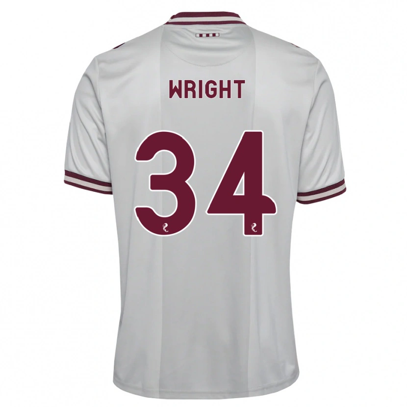 Danxen Bambino Maglia Kieran Wright #34 Borgogna Bianco Kit Gara Away 2026/27 Maglietta