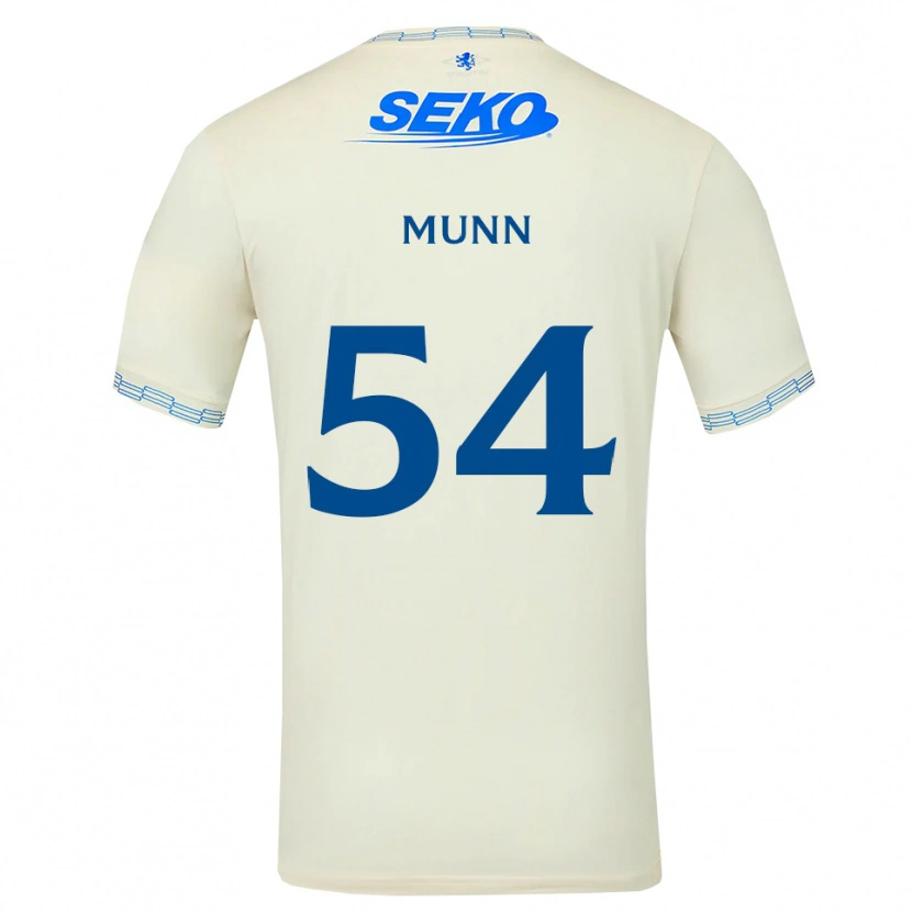Danxen Bambino Maglia Mason Munn #54 Bianco Blu Cielo Profondo Kit Gara Away 2026/27 Maglietta
