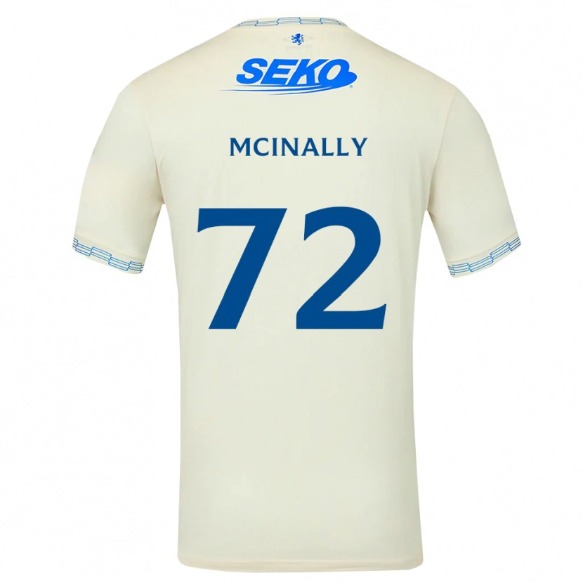 Danxen Bambino Maglia Darren Mcinally #72 Bianco Blu Cielo Profondo Kit Gara Away 2026/27 Maglietta