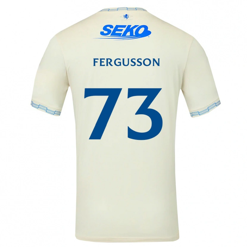 Danxen Bambino Maglia Coben Fergusson #73 Bianco Blu Cielo Profondo Kit Gara Away 2026/27 Maglietta