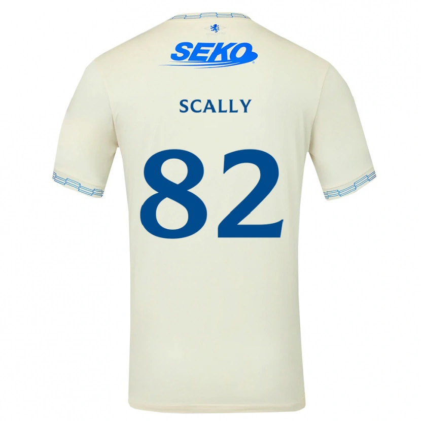 Danxen Bambino Maglia Ashton Scally #82 Bianco Blu Cielo Profondo Kit Gara Away 2026/27 Maglietta