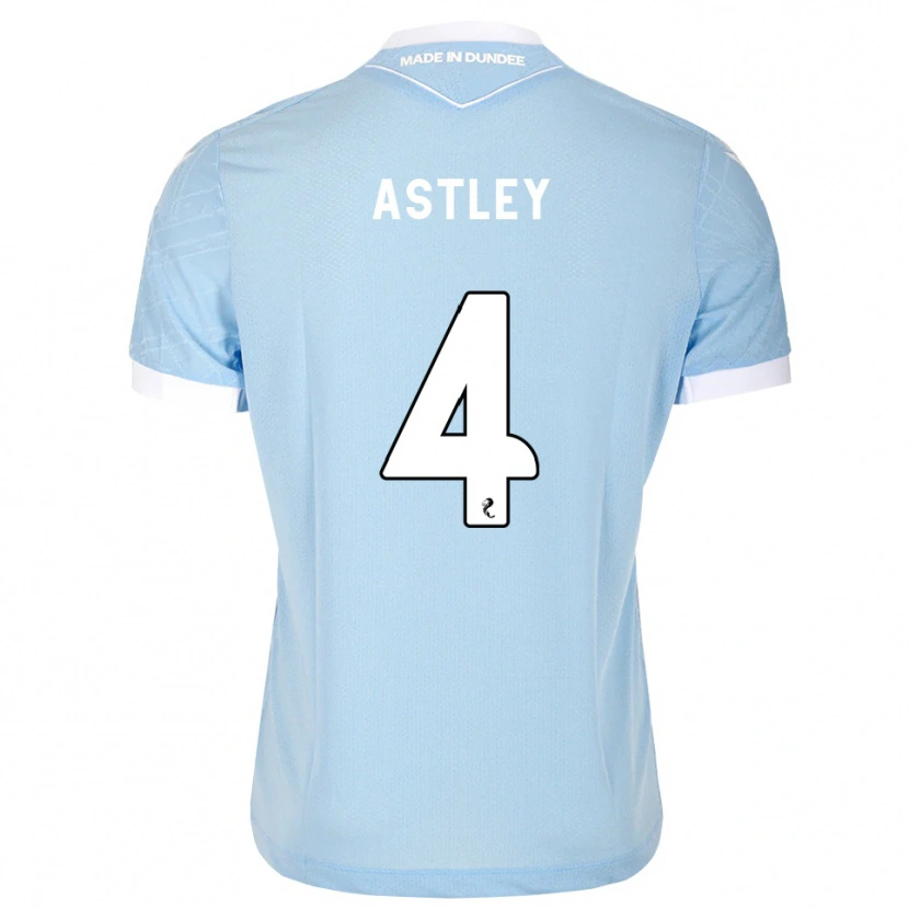 Danxen Bambino Maglia Ryan Astley #4 Bianco Cielo Chiaro Kit Gara Away 2026/27 Maglietta