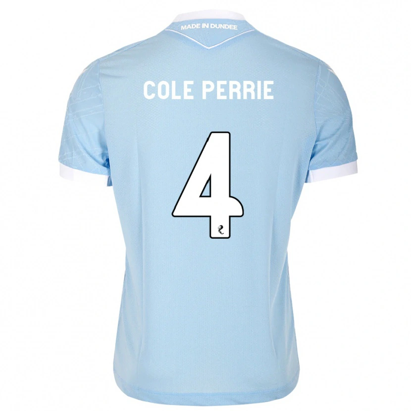 Danxen Bambino Maglia Cole Perrie #4 Bianco Cielo Chiaro Kit Gara Away 2026/27 Maglietta