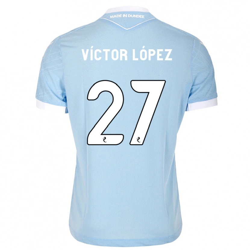 Danxen Bambino Maglia Victor Lopez #27 Bianco Cielo Chiaro Kit Gara Away 2026/27 Maglietta