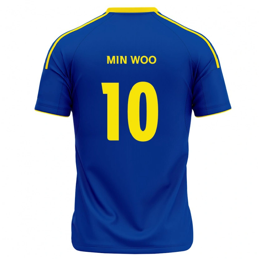 Danxen Uomo Maglia Min-Woo Kim #10 Blu Reale Giallo Kit Gara Home 2026/27 Maglietta