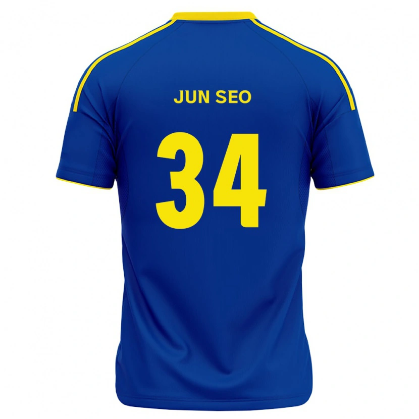 Danxen Uomo Maglia Jun-Seo Kim #34 Blu Reale Giallo Kit Gara Home 2026/27 Maglietta