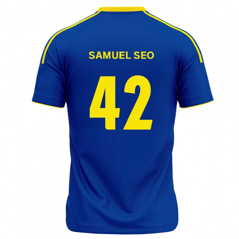 Danxen Uomo Maglia Samuel Seo #42 Blu Reale Giallo Kit Gara Home 2026/27 Maglietta