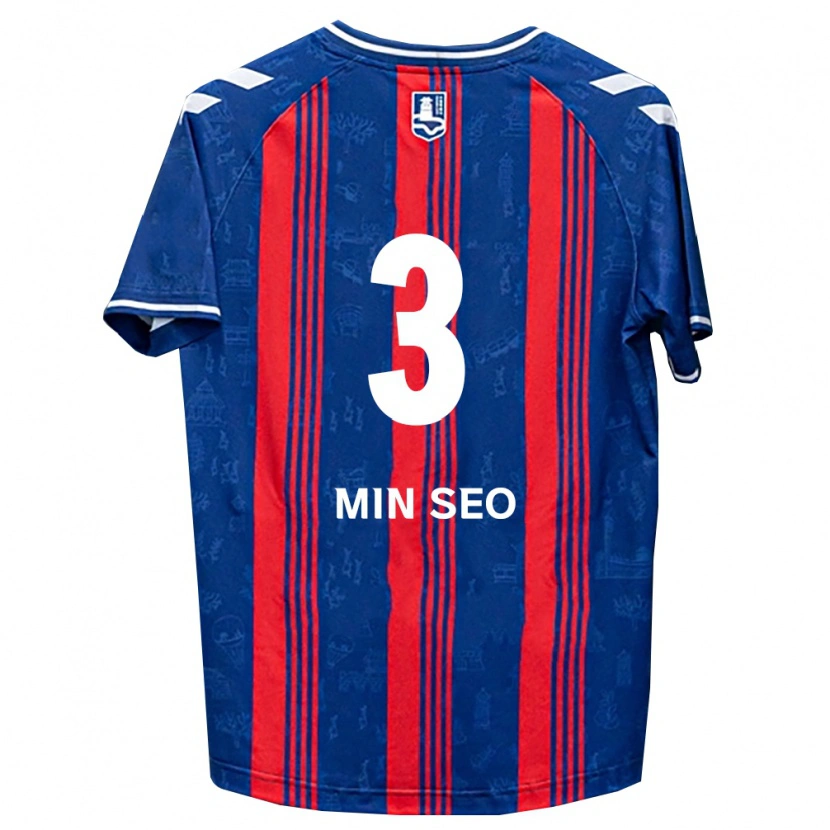 Danxen Uomo Maglia Min-Seo Park #3 Blu Rosso Bianco Kit Gara Home 2026/27 Maglietta