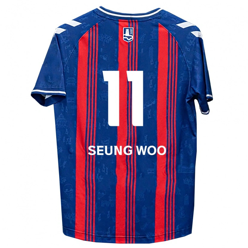 Danxen Uomo Maglia Seung-Woo Lee #11 Blu Rosso Bianco Kit Gara Home 2026/27 Maglietta