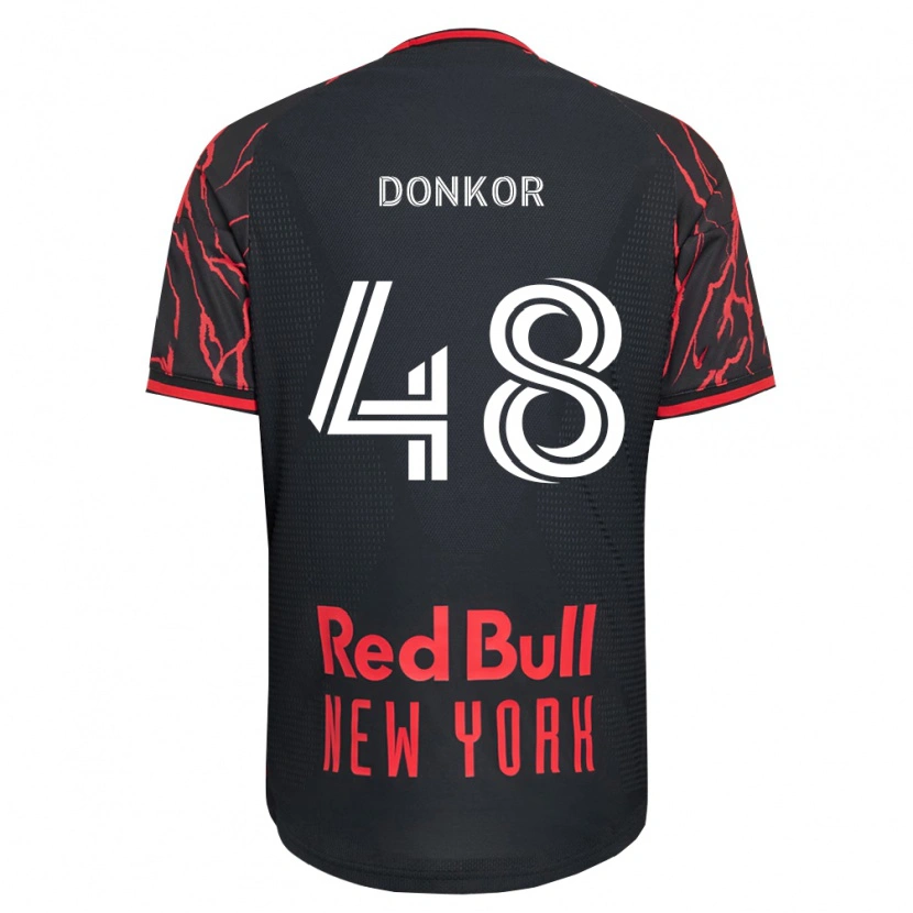 Danxen Uomo Maglia Ronald Donkor #48 Rosso Nero Bianco Kit Gara Home 2026/27 Maglietta