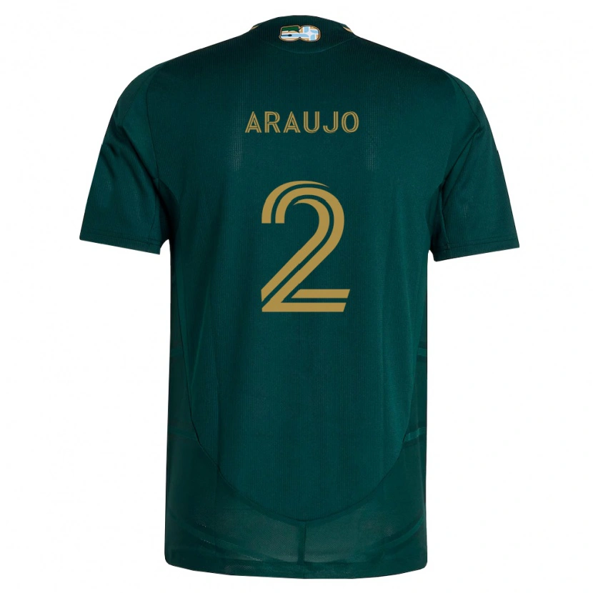 Danxen Uomo Maglia Miguel Araujo #2 Verde Scuro Marrone Kit Gara Home 2026/27 Maglietta