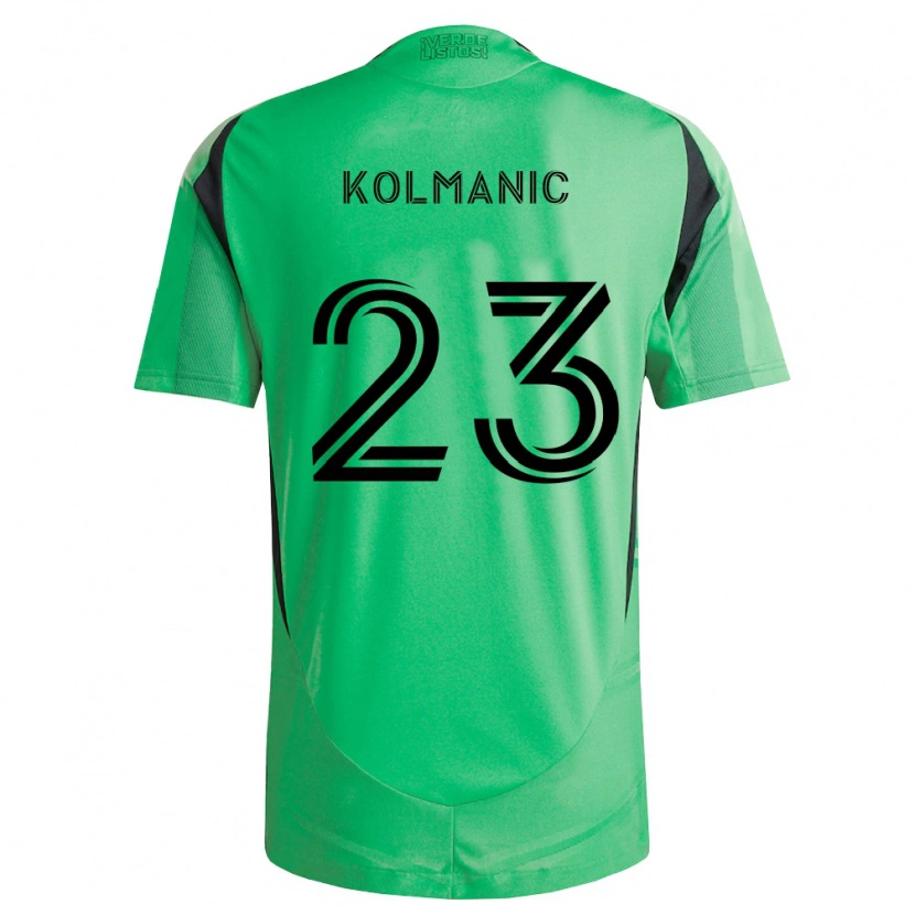Danxen Uomo Maglia Žan Kolmanič #23 Verde Smeraldo Nero Kit Gara Home 2026/27 Maglietta