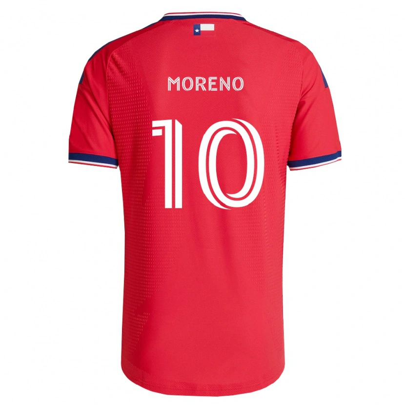 Danxen Uomo Maglia Santiago Moreno #10 Rosso Blu Bianco Kit Gara Home 2026/27 Maglietta