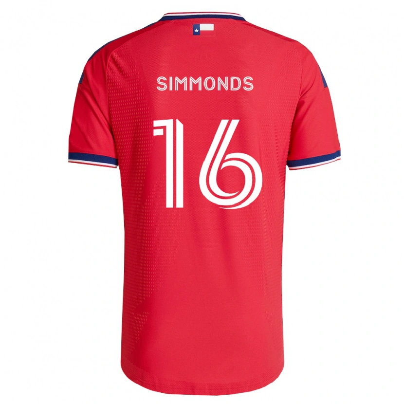 Danxen Uomo Maglia Nicholas Simmonds #16 Rosso Blu Bianco Kit Gara Home 2026/27 Maglietta