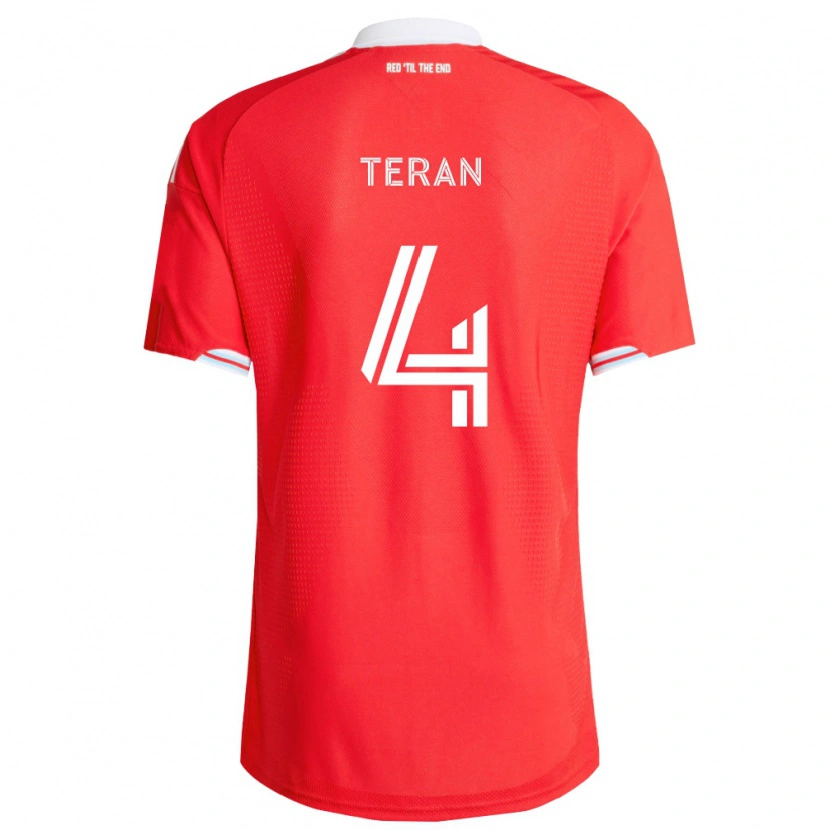 Danxen Uomo Maglia Carlos Terán #4 Rosso Blu Scuro Bianco Kit Gara Home 2026/27 Maglietta