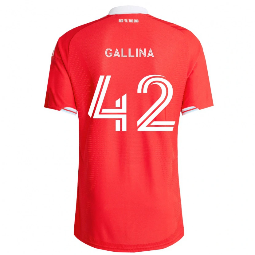 Danxen Uomo Maglia Henrique Gallina #42 Rosso Blu Scuro Bianco Kit Gara Home 2026/27 Maglietta