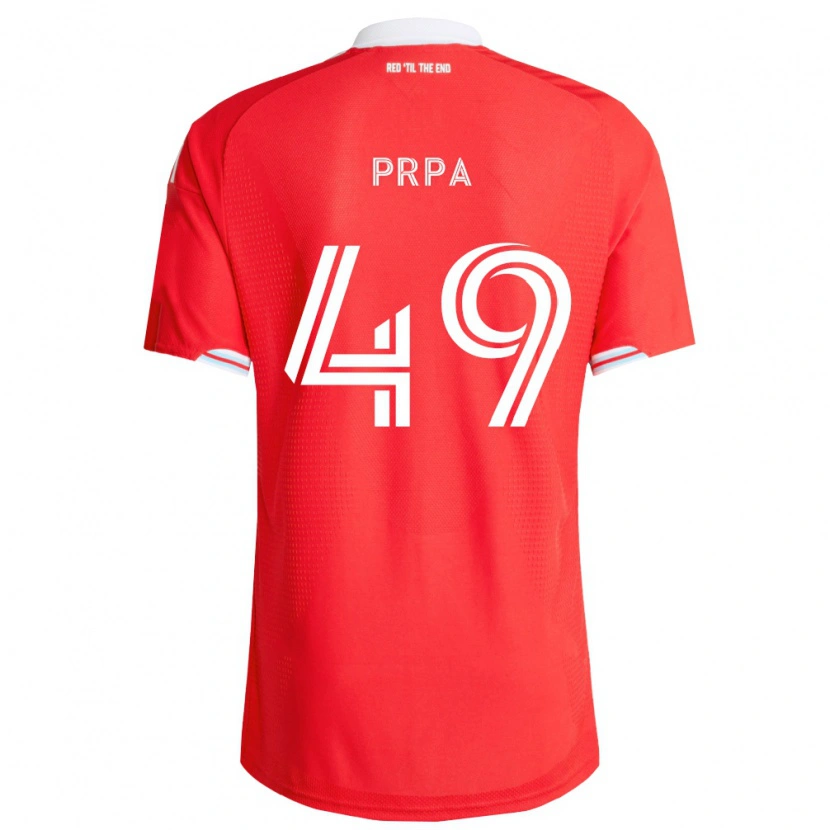 Danxen Uomo Maglia Luka Prpa #49 Rosso Blu Scuro Bianco Kit Gara Home 2026/27 Maglietta