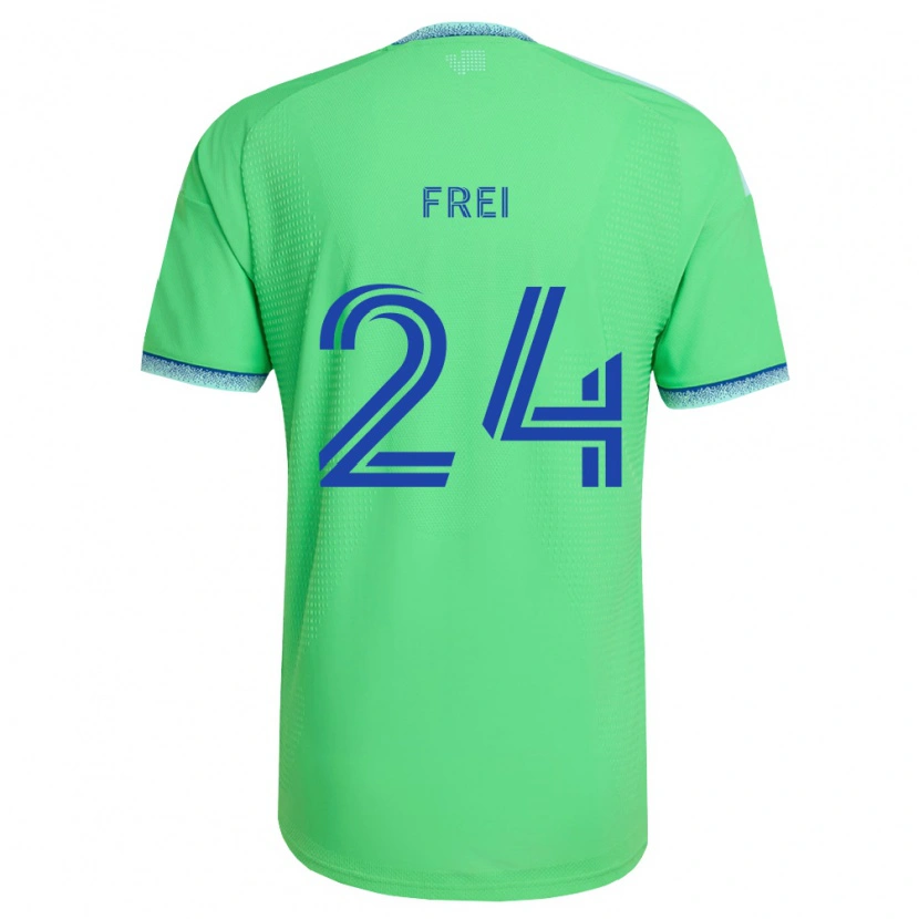 Danxen Uomo Maglia Stefan Frei #24 Verde Azzurro Kit Gara Home 2026/27 Maglietta