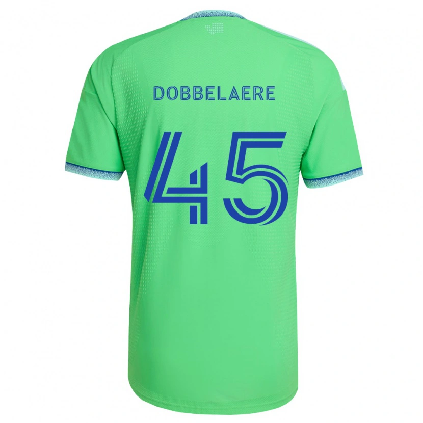 Danxen Uomo Maglia Ethan Dobbelaere #45 Verde Azzurro Kit Gara Home 2026/27 Maglietta