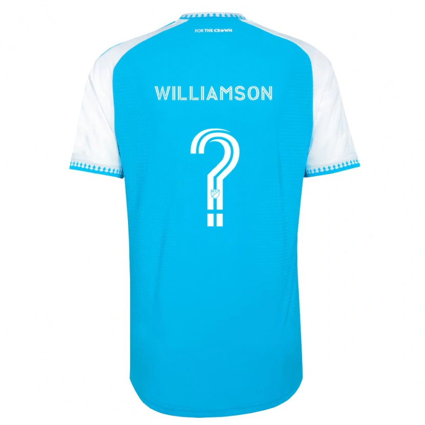Danxen Uomo Maglia Eryk Williamson #0 Azzurro Bianco Nero Kit Gara Home 2026/27 Maglietta