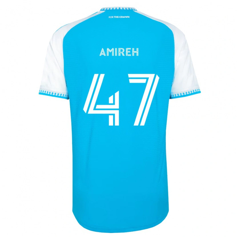 Danxen Uomo Maglia Adam Amireh #47 Azzurro Bianco Nero Kit Gara Home 2026/27 Maglietta