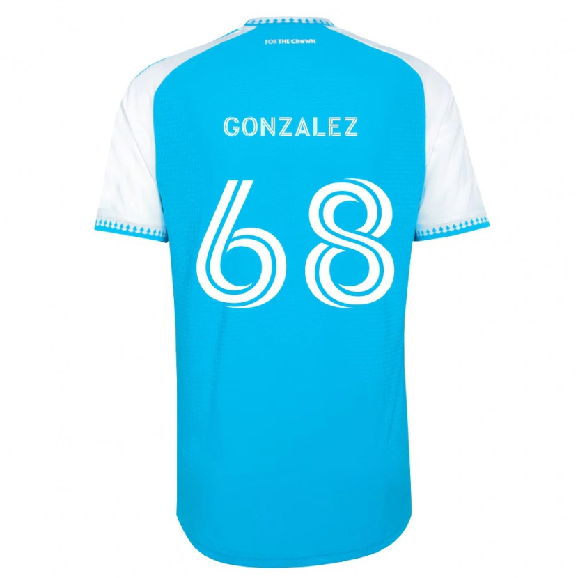 Danxen Uomo Maglia Carlos Gonzalez #68 Azzurro Bianco Nero Kit Gara Home 2026/27 Maglietta
