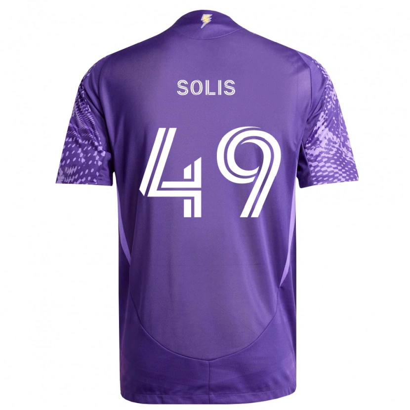 Danxen Uomo Maglia Jhon Solís #49 Viola Bianco Kit Gara Home 2026/27 Maglietta