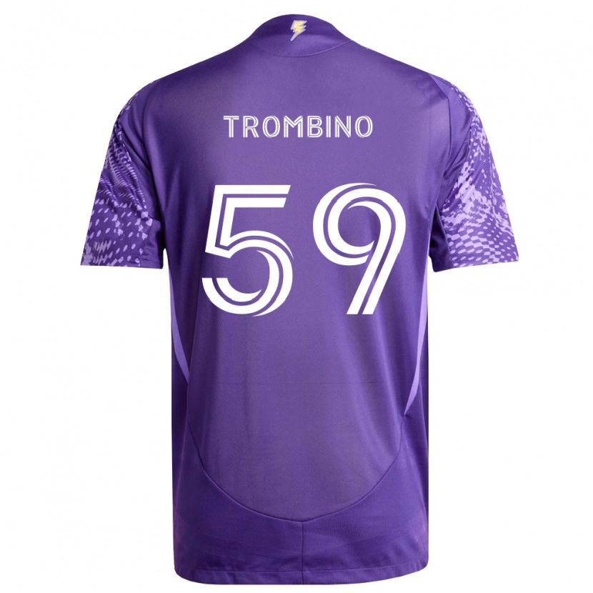 Danxen Uomo Maglia Caleb Trombino #59 Viola Bianco Kit Gara Home 2026/27 Maglietta