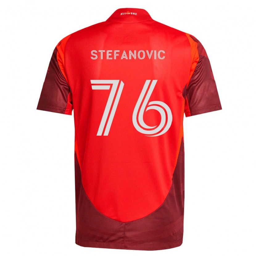 Danxen Uomo Maglia Lazar Stefanović #76 Borgogna Rosso Kit Gara Home 2026/27 Maglietta