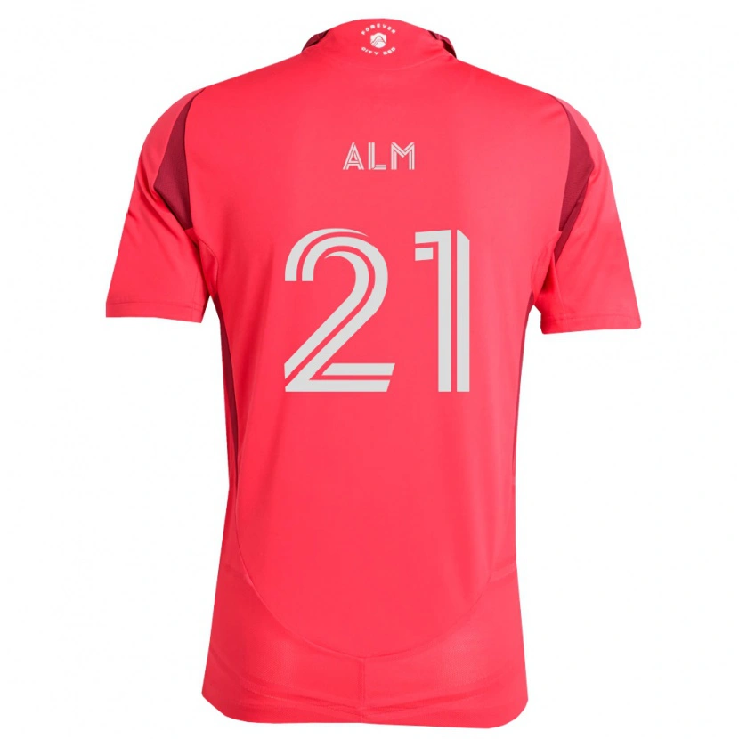 Danxen Uomo Maglia Rasmus Alm #21 Magenta Bianco Kit Gara Home 2026/27 Maglietta