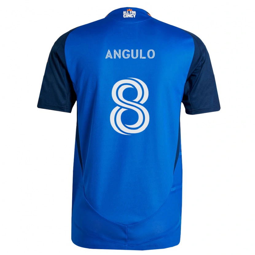 Danxen Uomo Maglia Marco Angulo #8 Blu Reale Arancio Kit Gara Home 2026/27 Maglietta
