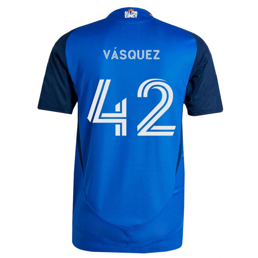 Danxen Uomo Maglia Mathías Vásquez #42 Blu Reale Arancio Kit Gara Home 2026/27 Maglietta