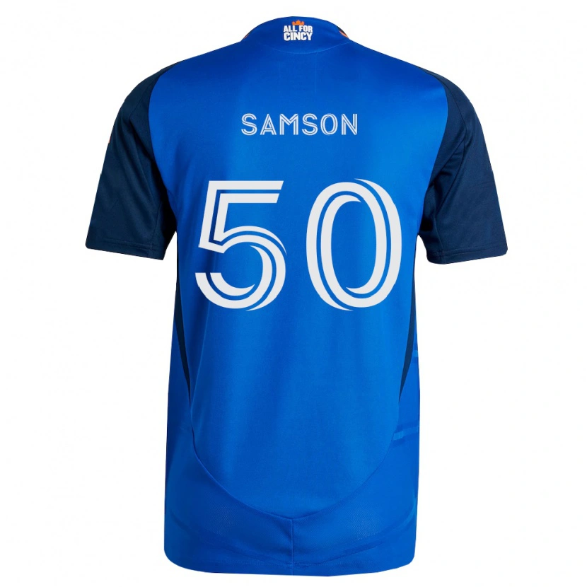 Danxen Uomo Maglia Félix Samson #50 Blu Reale Arancio Kit Gara Home 2026/27 Maglietta