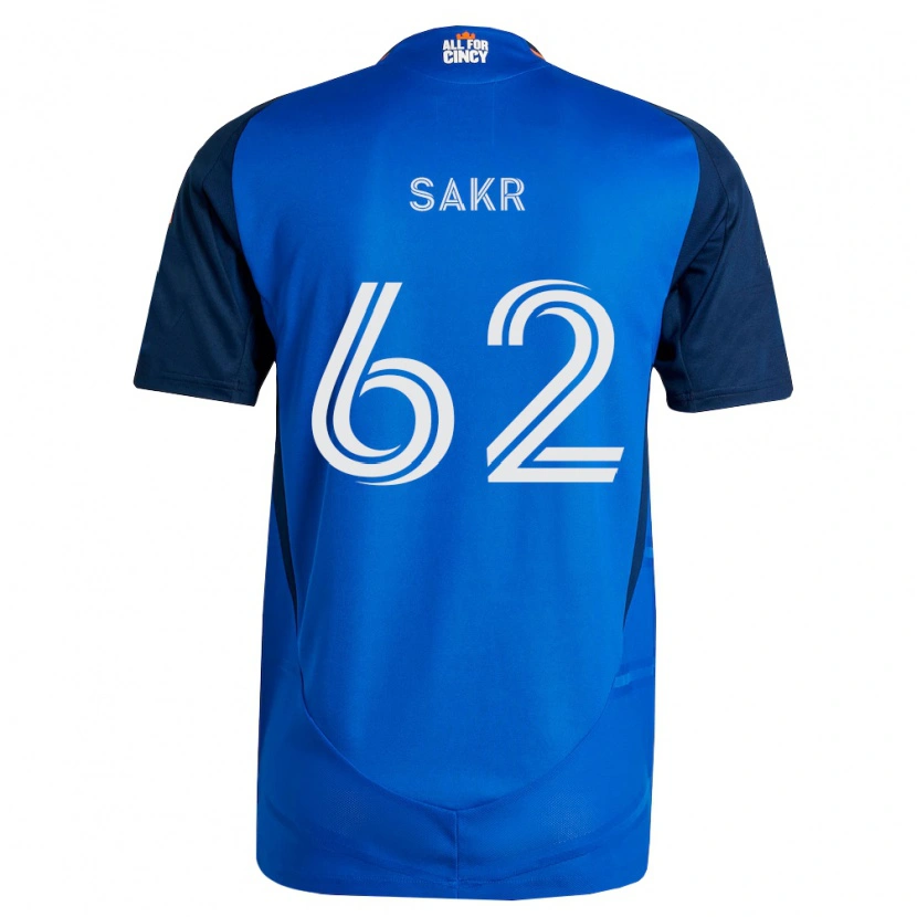 Danxen Uomo Maglia Ali Sakr #62 Blu Reale Arancio Kit Gara Home 2026/27 Maglietta