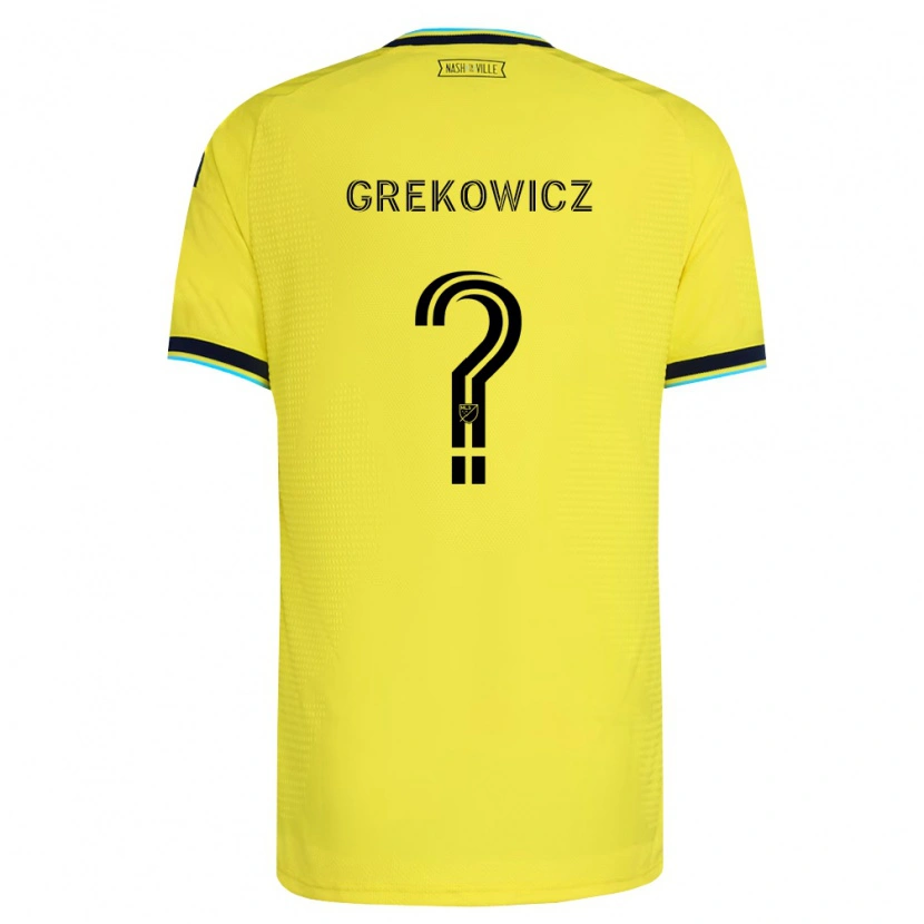 Danxen Uomo Maglia Jacob Grekowicz #0 Giallo Brillante Blu Navy Kit Gara Home 2026/27 Maglietta