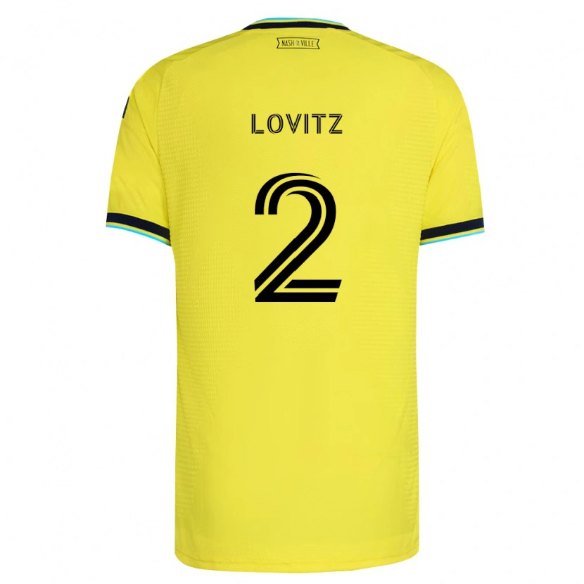 Danxen Uomo Maglia Daniel Lovitz #2 Giallo Brillante Blu Navy Kit Gara Home 2026/27 Maglietta