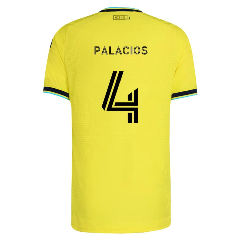 Danxen Uomo Maglia Jeison Palacios #4 Giallo Brillante Blu Navy Kit Gara Home 2026/27 Maglietta