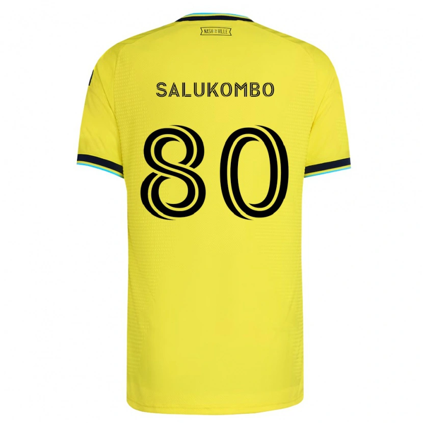 Danxen Uomo Maglia David Salukombo #80 Giallo Brillante Blu Navy Kit Gara Home 2026/27 Maglietta