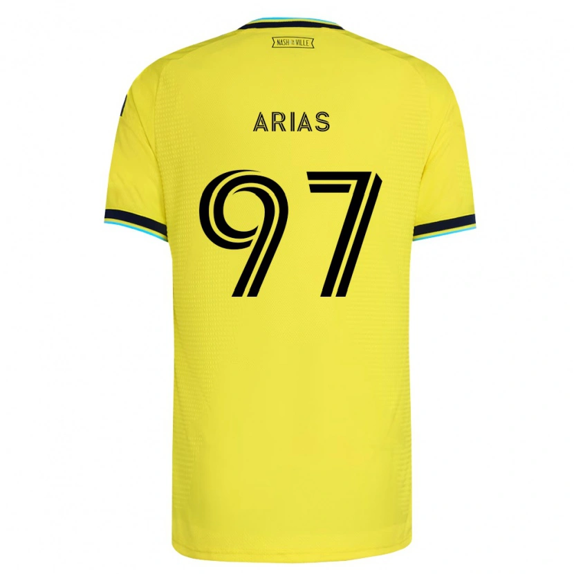 Danxen Uomo Maglia Emmanuel Arias #97 Giallo Brillante Blu Navy Kit Gara Home 2026/27 Maglietta